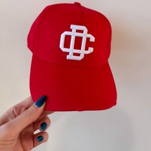 Red dsquared2 baseball hat embroidered DC